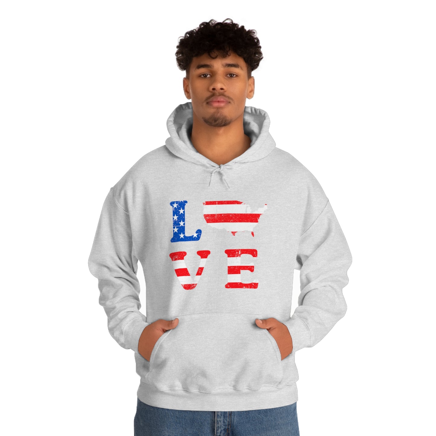 Love America - Unisex  Hooded Sweatshirt